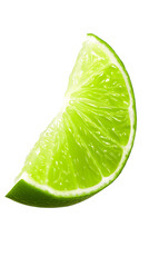 Juicy slice of lime isolated on transparent png - obrazy, fototapety, plakaty