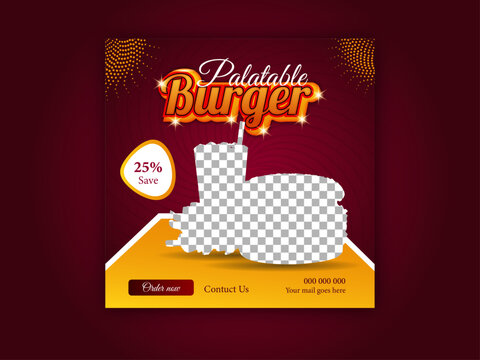 Special delicious  social media instagram post banner design social media cover design template