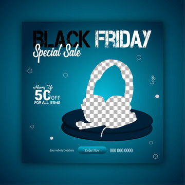 Black friday mega sale instagram and facebook story banner template