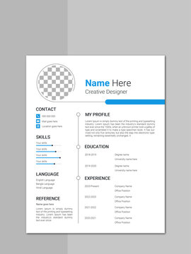 Professional curriculum vitae and modern resume template