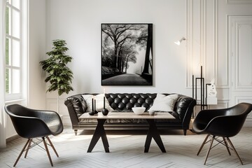 ideas for arranging a family or guest room with sofas, lamps, potted ornamental plants, tables that are simple and minimalist but still give the impression of being clean and elegant.