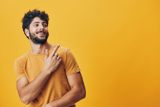 Man portrait adult confident expression guy face background happy person white young