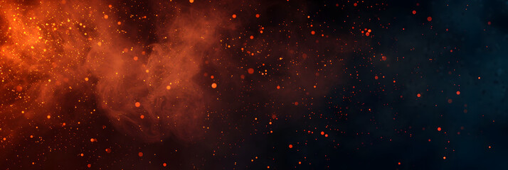 Perftect fire particles embers on background . Smoke fog misty texture .