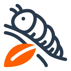 Colorful Caterpillar in Spring Garden Vector Icon Illustration