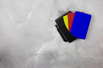 Football referee set for chest pocket