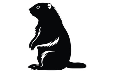 Groundhog Thinking silhouette design, groundhog Thinking black vector design,
