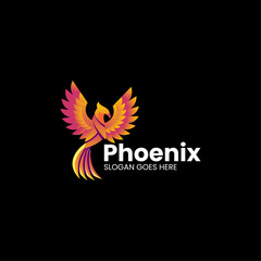 Obraz premium Vector Logo Illustration Phoenix Gradient Colorful Style
