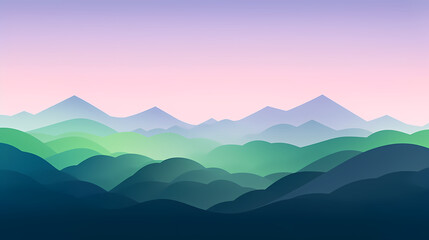 Fototapeta premium Nature art, abstract green hills and mountains