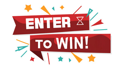 An enter to win banner on a white background