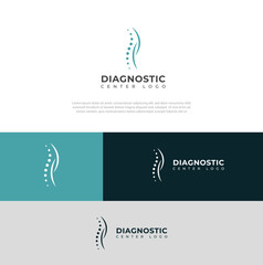 Creative Spine diagnostics logo design vector template .