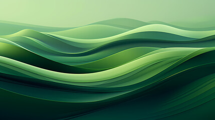 Naklejka premium Grassy hillsides meet in a landscape painting