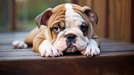 Puppy English Bulldog.