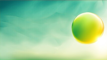 Gradient Orb Bubble Banner with Green and Yellow Futuristic Background 