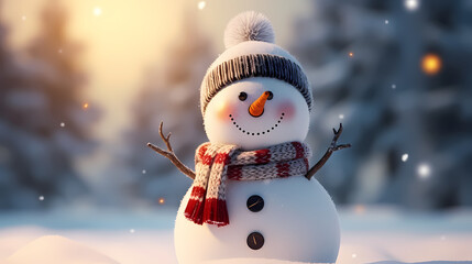 Obraz premium Snowman celebrates Christmas