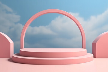 Photo 3d rendering abstract platform podium product