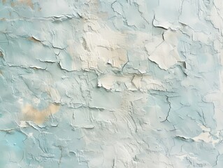 Obraz premium A light blue wall texture is being used for an abstract background, featuring minimalist ceramics, holotone printing, soft outlines, and colors of light beige, gray, and dark white.