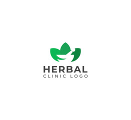 Creative natural Herbal clinic logo vector Design Template.