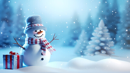 Fototapeta premium Snowman celebrates Christmas