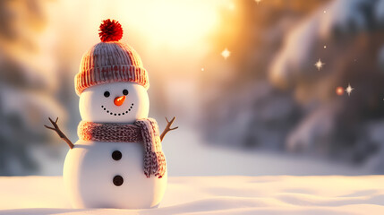 Obraz premium Snowman celebrates Christmas