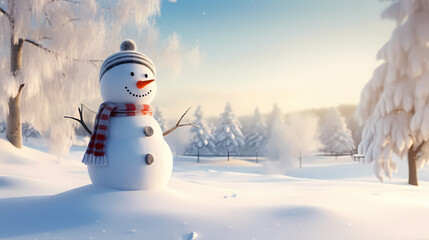 Happy moments with Christmas snowman