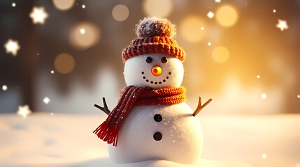 Happy moments with Christmas snowman