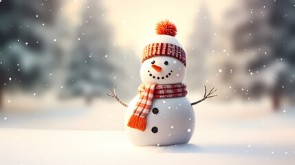 Fototapeta premium Happy moments with Christmas snowman