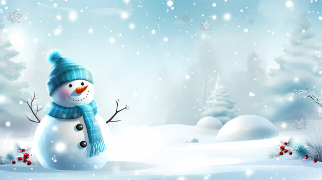 Happy moments with Christmas snowman