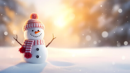 Happy moments with Christmas snowman