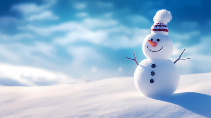 Obraz premium Happy moments with Christmas snowman