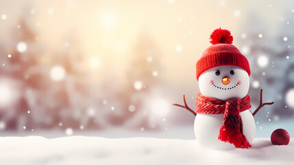 Happy moments with Christmas snowman