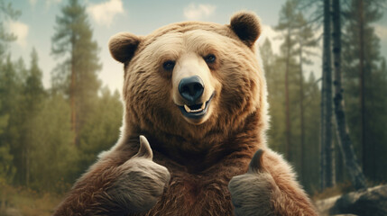 Portrait of friendly bear