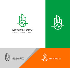 Medical city logo design template.