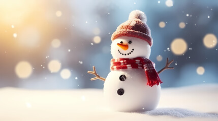 Fototapeta premium Happy moments with Christmas snowman