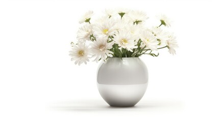 Fototapeta na wymiar white flower in a vase on a white background