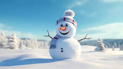 Obraz premium Happy moments with Christmas snowman