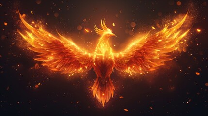 Obraz na płótnie Canvas flat logo of Vector phoenix illustration vector