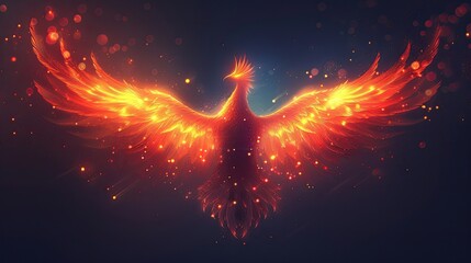 Obraz na płótnie Canvas flat logo of Vector phoenix illustration vector