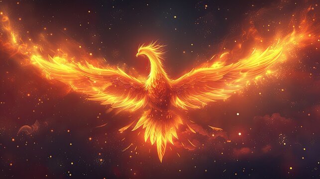 flat logo of Vector phoenix illustration vector