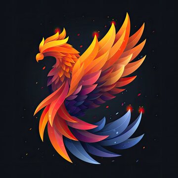flat logo of Vector phoenix illustration vector