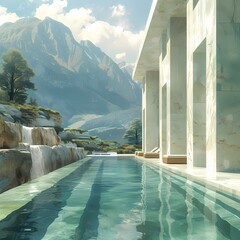 Luxurious Mountain Retreat with Infinity Pool Overlooking Alpine Scenery