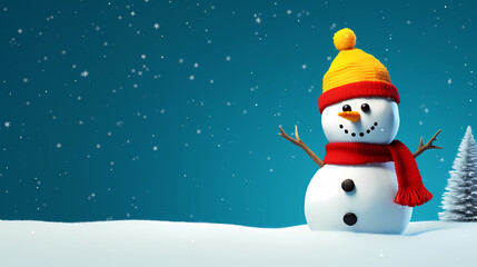 Fototapeta premium Happy moments with Christmas snowman