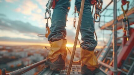 Work on high devices Fall arrest device for workers with safety belt hook