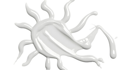 White cosmetic tanning cream in shape sun 