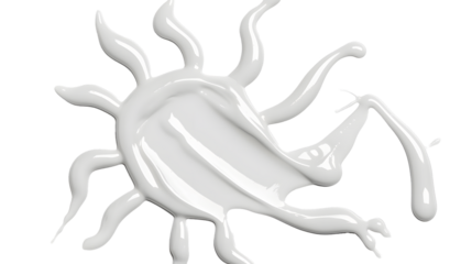 White cosmetic tanning cream in shape sun 