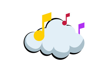 Music Social Media Flat Sticker Design