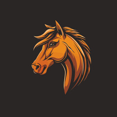 cartoon animal logo, Horse