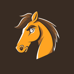 cartoon animal logo, Horse