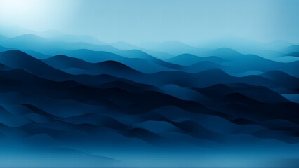 Fototapeta na wymiar Blue and black gradient wave background for minimalistic design 