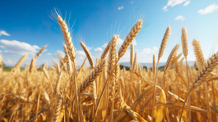 Grain field is harvested, grain in a field in good weather and sunshine | Generative AI