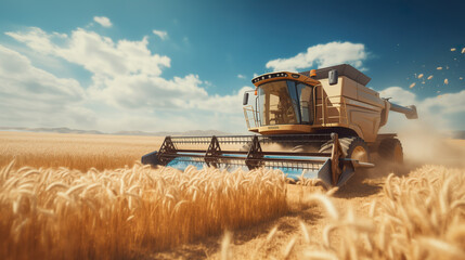Grain field is harvested, grain in a field in good weather and sunshine | Generative AI